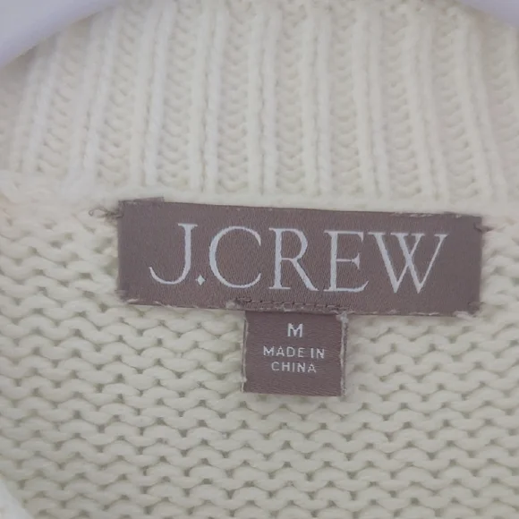 J. Crew Women's White Cotton Rollneck Sweater - Picture 2 of 7
